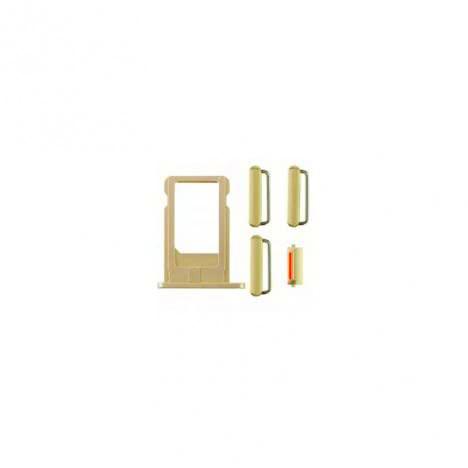 Generico Kit Tarjetero SIM, Botones Dorado iPhone 6S