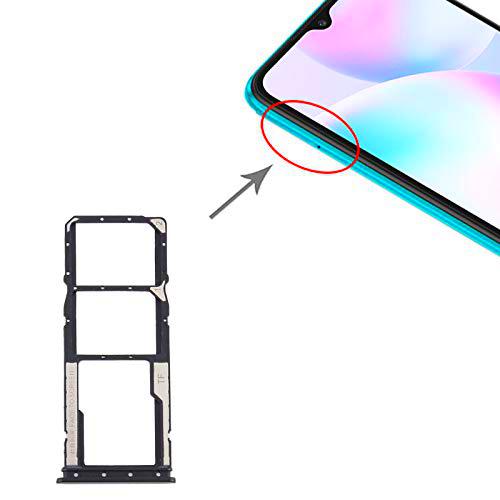 Carro bandeja bandeja soporte porta tarjeta nano SIM 1 + SIM 2 + ranura para tarjeta de memoria Micro SD compatible con Xiaomi Redmi 9A (6,53 pulgadas)