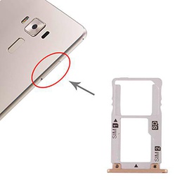 Compatible con Asus Zenfone Deluxe 3 ZS570KL / Z016S Z016D Try Tray Bandeja para tarjeta SIM 1 + SIM 2 / o/ranura para lector de memoria Micro SD (dorado)