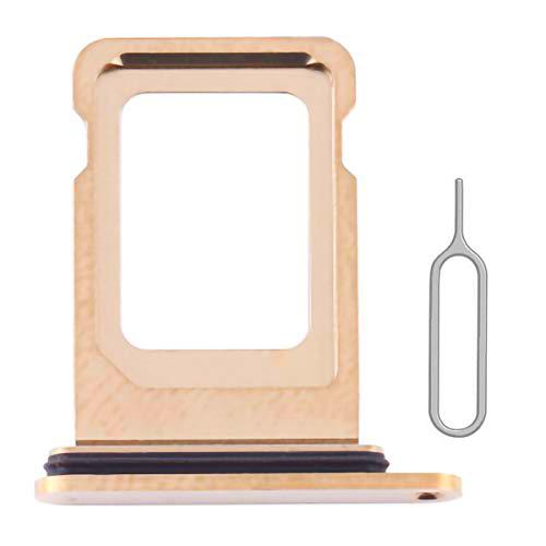 Afeax Bandeja de tarjeta SIM de repuesto compatible con iPhone 12 Pro/y 12 Pro Max (dorado) con pin eyector (versión de una sola tarjeta)