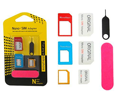 Original xikon® 5 en 1 Nano SIM y micro SIM Adaptador - Completo 5 unidades) para todos los modelos de smartphones