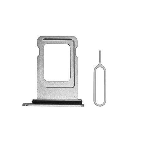 Cemobile Ranura para tarjeta SIM de repuesto con anillo de goma impermeable para iPhone XS Max + bandeja para tarjeta SIM (plata)