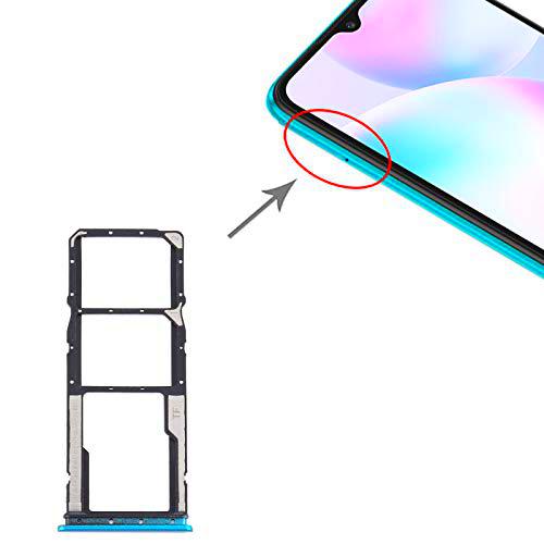 Carro bandeja bandeja soporte porta tarjeta nano Sim1 + SIM 2 + ranura para tarjeta de memoria Micro SD compatible con Xiaomi Redmi 9A (6,53 pulgadas)