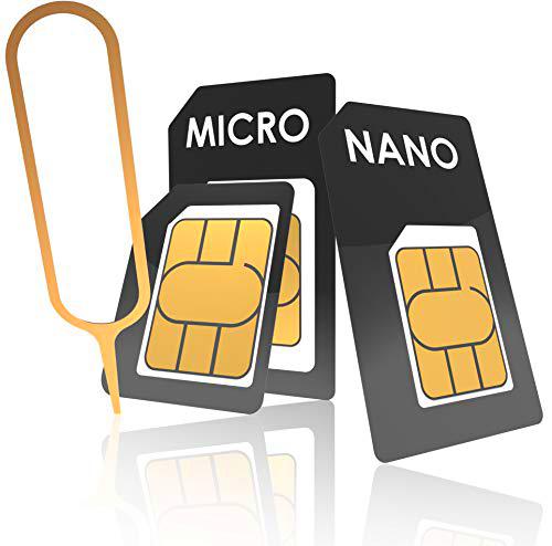 innoGadgets Nano-SIM Adapter Set | Juego Completo de Adaptador para Nano-SIM a Micro-SIM a SIM | Incluye Aguja para Abrir la SIM | Apto para Todos los Dispositivos