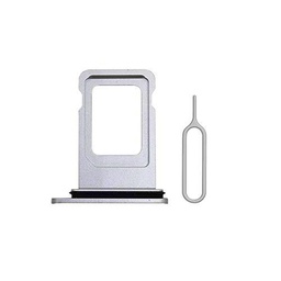 Cemobile Ranura para tarjeta SIM de repuesto con anillo de goma impermeable para iPhone XR + bandeja para tarjeta SIM (plata)