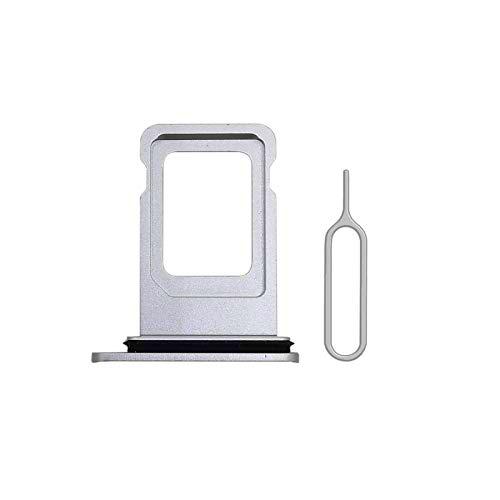 Cemobile Ranura para tarjeta SIM de repuesto con anillo de goma impermeable para iPhone XR + bandeja para tarjeta SIM (plata)