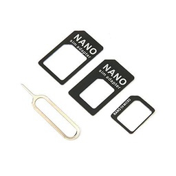 LeftSuper 3 en 1 para Adaptador Nano Sim y para Adaptador Micro Sim y para Adaptador Nano a Micro con Aguja para Dispositivos móviles