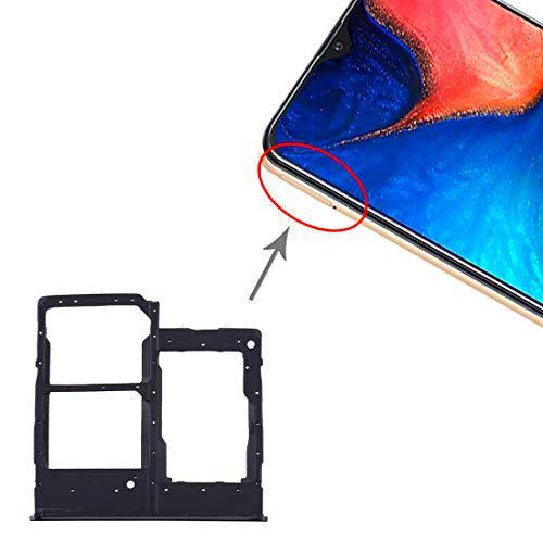 Carro bandeja negro tray porta tarjeta nano SIM 1/2 + ranura ranura ranura ranura ranura memoria Micro SD Card compatible para Samsung Galaxy A20E / A202F A202