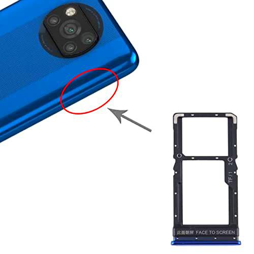 High-Tech Place Bandeja de tarjeta SIM + bandeja de tarjeta SIM / bandeja de tarjeta Micro SD para Poco X3 / Poco X3 NFC (azul)