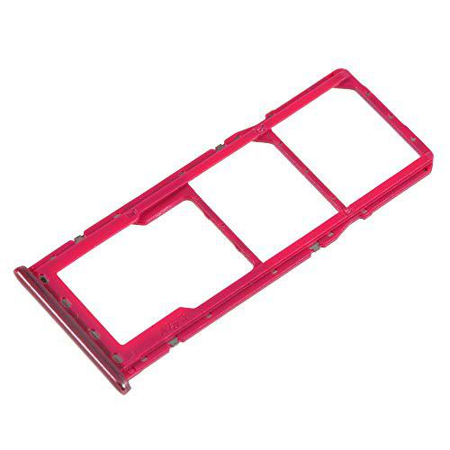 Try - Bandeja para Tarjetas Nano Sim1+ SIM 2 + Ranura para Tarjeta de Memoria Micro SD Tray Card Compatible con Samsung Galaxy A7 2018 A750 SM-A750F (Rojo)