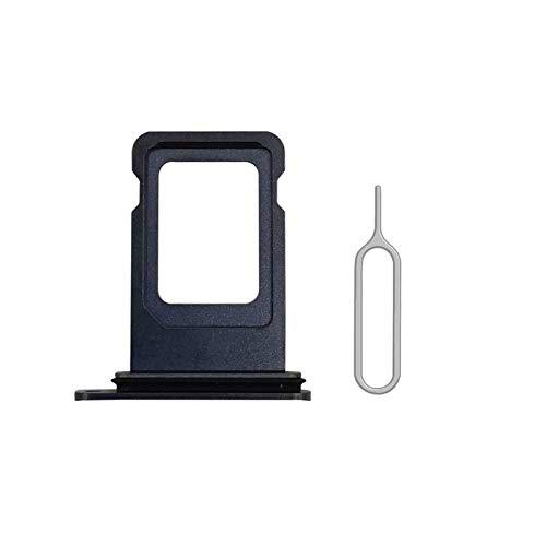 Cemobile Ranura para tarjeta SIM de repuesto con anillo de goma impermeable para iPhone 11 + bandeja de tarjeta SIM abierto Pin de expulsión abierto (negro)