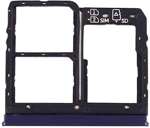 Carro bandeja azul para tarjeta nano SIM 1/2 + ranura para tarjeta micro SD compatible con Asus Zenfone Max Plus (M1) ZB570TL / X018D