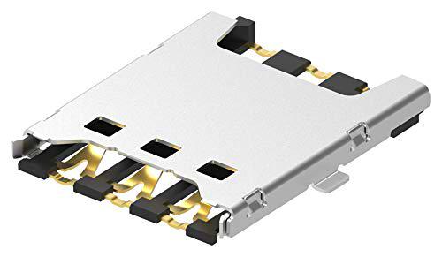 Conector, Nano SIM, 6POS, Push-Pull, Memory &amp; SIM Card Connectores