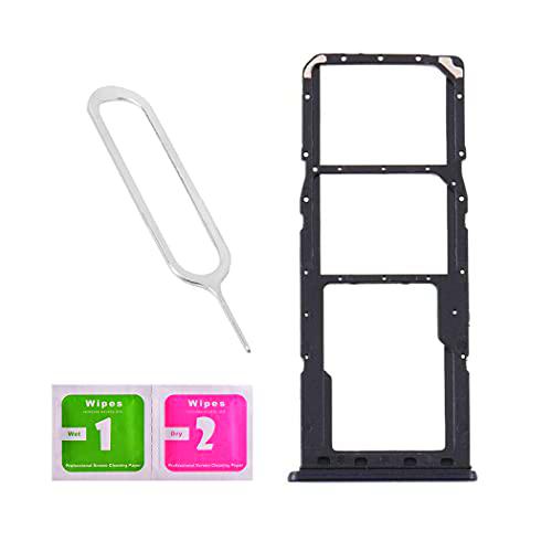 LNONLS Soporte de ranura para tarjeta SIM doble para Samsung Galaxy A21S 2019/A217 de 6.5 pulgadas con bandeja de tarjeta SIM abierta y bandeja de tarjeta SD negro (todos los transportistas)