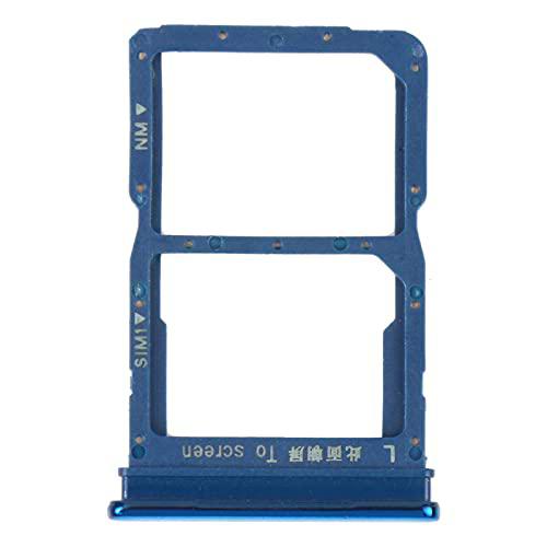 Compatible para Huawei P Smart S (2020) Soporte adaptador SLOT Porta tarjeta SIM carro Bandeja + NM Card TRAY (Blue)