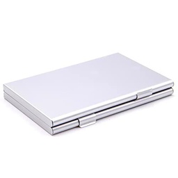 vhbw Almacenaje, Estuche, Caja de Aluminio Plateado para 4X Tarjetas SIM