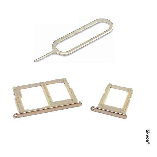 para Samsung Galaxy J3 (2017) 2 cajones de Repuesto para Tarjeta Nano SIM Dorada + SIM 2 y Tarjeta SD + 1 Llave Pin expulsor