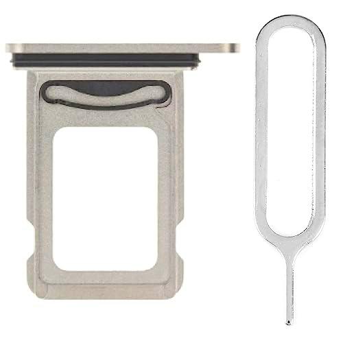 iReplaceParts - Bandeja SIM de repuesto con ranura doble para SIM con herramienta eyector de bandeja SIM para iPhone 12 Pro / 12 Pro Max / 13 Pro / 13 Pro Max (plata)