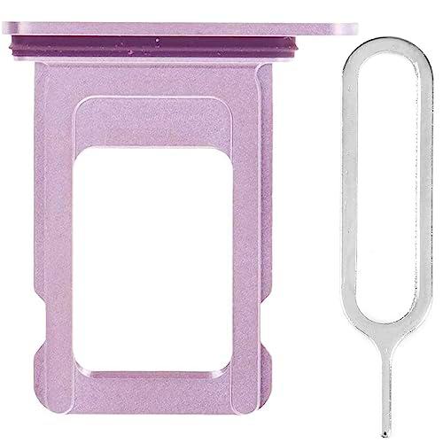 iReplaceParts - Bandeja SIM de repuesto con ranura doble para SIM con herramienta eyector de bandeja SIM para iPhone 14 (6.1 pulgadas) y iPhone 14 Plus (6.7 pulgadas) (morado)