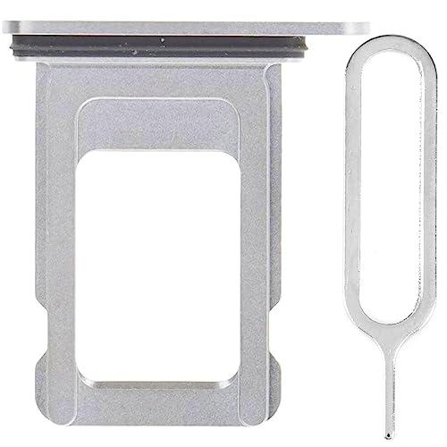 iReplaceParts - Bandeja SIM de repuesto con ranura doble para SIM con herramienta eyector de bandeja SIM para iPhone 14 (6.1 pulgadas) y iPhone 14 Plus (6.7 pulgadas) (plata)