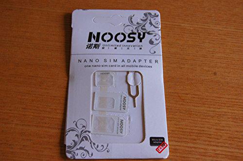 Noosy Nano Micro Mini estándar SIM Adaptador Convertidor/Soporte + SIM Expulsión