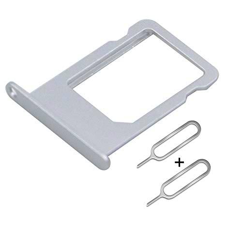 Nano Sim Tarjeta Bandeja Poseedor Slot Silver Reemplazo Parte Compatible con iPhone 6 + 2 Extractor de Tarjeta SIM