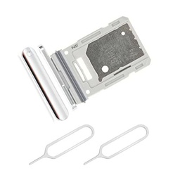 THE TECH DOCTOR Bandeja de tarjeta SIM doble de repuesto ranura SD para Samsung Galaxy S20 FE 2020 6.5 pulgadas SM-G780F con herramienta eyector abierta de 2x Sim Pin (blanco)