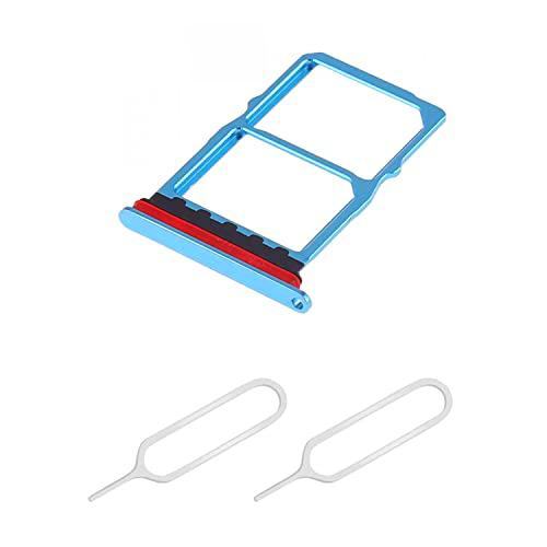 THE TECH DOCTOR Reemplazo Dual SIM Card/Nano Adapter Tray para Huawei P30 6.1 pulgadas 2019 con 2x Sim Pin Open Eyector Tool (Azul)