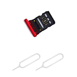 THE TECH DOCTOR Reemplazo Dual SIM Card Bandeja/Nano SD Adaptador para Huawei Mate 20 Pro 6.3 pulgadas 2018 con 2x Sim Pin Open Eyector Tool (Rojo)