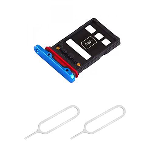 THE TECH DOCTOR Reemplazo Dual SIM Card/Nano Adapter Tray para Huawei P30 Pro 6.4 pulgadas 2019 con 2x Sim Pin Open Eyector Tool (Azul)