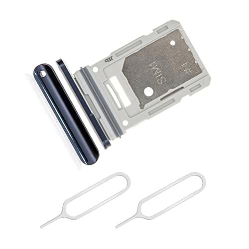 THE TECH DOCTOR Bandeja de tarjeta SIM doble de repuesto ranura SD para Samsung Galaxy S20 FE 2020 6.5 pulgadas SM-G780F con 2x Sim Pin Herramienta eyector abierta (Blanco) (Azul)