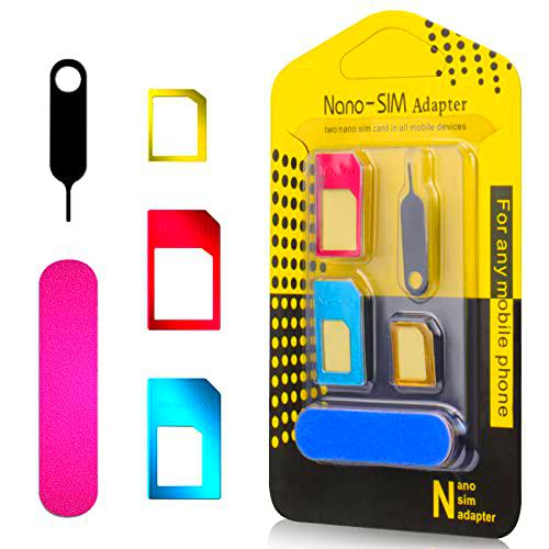 GAOHUI Adaptador de tarjeta SIM, 5 en 1, kit de convertidor de tarjeta nano SIM