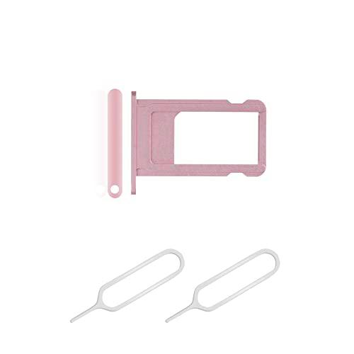 THE TECH DOCTOR Ranura de tarjeta de repuesto para bandeja SIM única para iPhone con 2 x herramienta de expulsión abierta (iPhone 6S Plus, oro rosa)