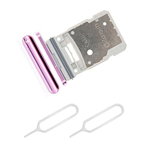 THE TECH DOCTOR Bandeja de tarjeta SIM doble de repuesto ranura SD para Samsung Galaxy S20 FE 2020 6.5 pulgadas SM-G780F con 2x Sim Pin Herramienta eyector abierta (rosa)