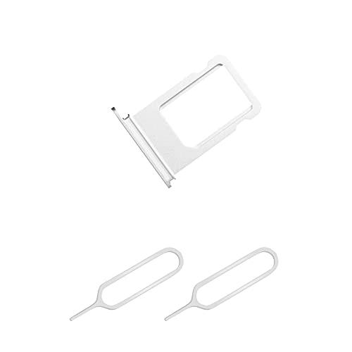 THE TECH DOCTOR Ranura para tarjeta de bandeja SIM de repuesto para iPhone 7 con 2 pines Sim Open Ejector Tool (iPhone 7, plata)