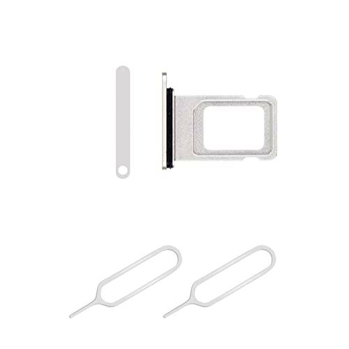 THE TECH DOCTOR Ranura para tarjeta de bandeja Sim de repuesto para iPhone 11 con 2 herramientas de eyector abierto de pin Sim (iPhone 11, blanco)