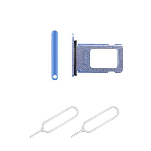 THE TECH DOCTOR Ranura para tarjeta de bandeja de Sim de repuesto para iPhone XR con 2 herramientas de expulsión abierta de Pin Sim (iPhone XR, azul)