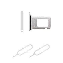 THE TECH DOCTOR Ranura para tarjeta de bandeja de Sim de repuesto para iPhone XR con 2 herramientas de expulsión abierta de Pin Sim (iPhone XR, blanco)