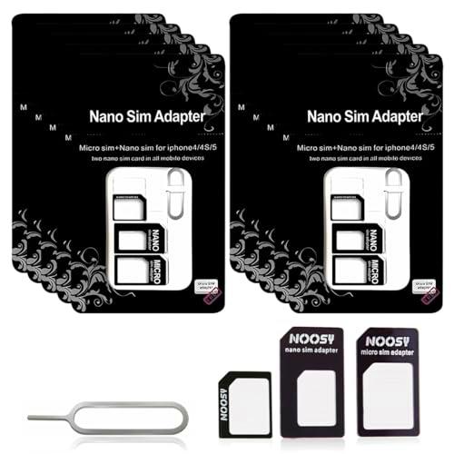 PSOWQ Paquete de 10 bandejas para Tarjetas de Acero Pin de expulsión 4 en 1 Juego de Herramientas de conversión de SIM estándar Adaptador SIM/Adaptador Micro SIM/Adaptador a Micro