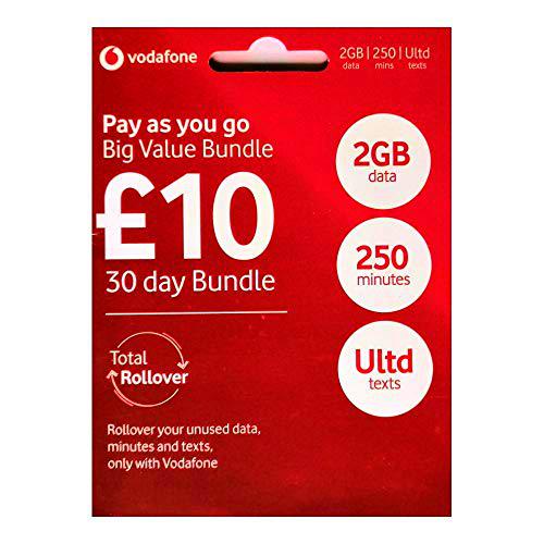 Vodafone Pay As You Go- Incluye Estándard,Micro &amp; Nano Triple SIM Tarjeta para IPHONE 4,4S,5