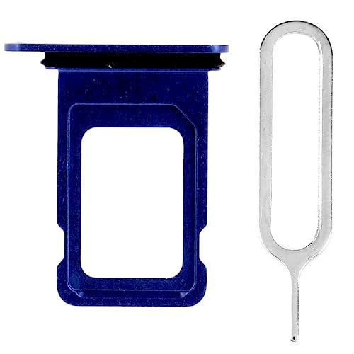 GORILLAPLANET Soporte de ranura para bandeja de tarjeta SIM de repuesto compatible con iPhone 12 + bandeja de tarjeta SIM abierta (azul)