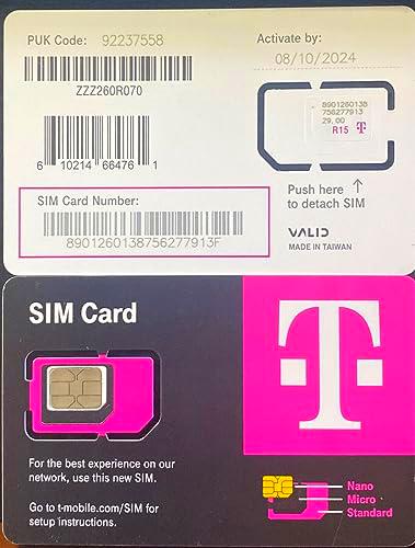 (10) T-Mobile Tarjeta SIM R15 5G 4G LTE TMobile Triple Cut Nano Micro 3 en 1 Ultimate TMO Starter Pack con Simbros Simkey para quitar la bandeja SIM en cualquier dispositivo