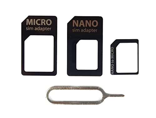 Adaptador SIM 3 en 1 Nano a Micro/Nano a estándar/Micro a SIM estándar Bandeja de tarjeta para teléfonos inteligentes