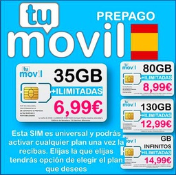 Envio SIM PREPAGO + Llamadas ILIMITADAS ESPAÑA SIM/Micro/Nano