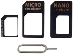 J-Kare Kit adaptador de tarjeta SIM 4 en 1 | Herramienta de expulsión SIM | Nano Micro Standard | Juego de adaptadores de tarjeta SIM para todos los teléfonos inteligentes