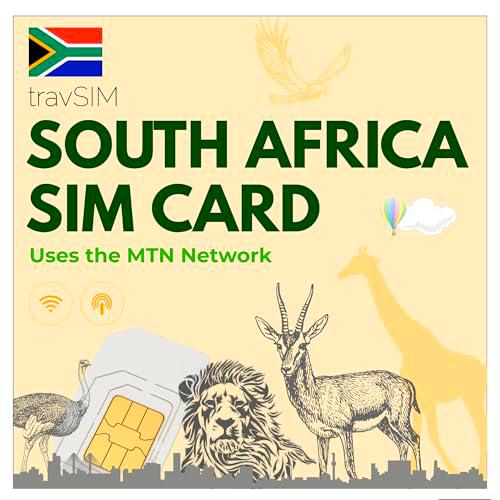 travSIM South Africa SIM Card | Utiliza la Red MTN | 10GB de Datos móviles a velocidades 4G | Tarjeta SIM para Sudáfrica Puede Hotspot hasta 3 Dispositivos