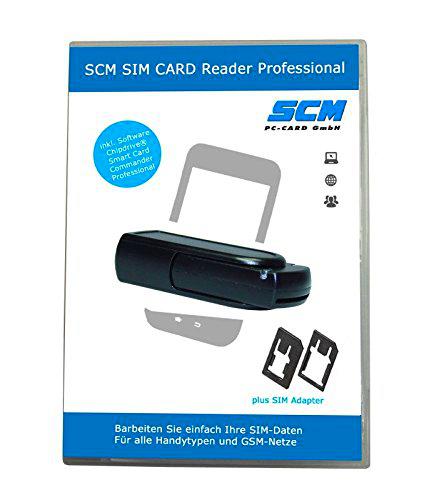 SCM Sim Card Reader Professional Stick Sim CardÂ -Â SCT3512Â Plus Software for Mobile Users to work Information at the GSM Sim Card on your PC black black