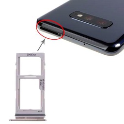 High-Tech Place para Galaxy S10+ / S10 / S10e Bandeja de tarjeta SIM + Bandeja de tarjeta SIM / Bandeja de tarjeta Micro SD (blanco)