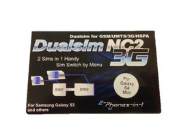 2 de Phones en 1 - 2 in1 de nc2s4 m NC2 Dual SIM Adaptador para Samsung Galaxy S4 Mini