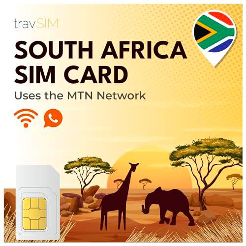 travSIM South Africa SIM Card| Utiliza la Red MTN| 10GB de Datos móviles a velocidades 4G| Tarjeta SIM para Sudáfrica Puede hotspot hasta 3 Dispositivos| Válida Durante 30 días